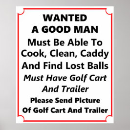 Gezocht een goed Man - Golf Poster