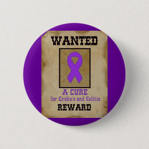 Gezocht: Een kuur voor Crohn en Colitis Ronde Button 5,7 Cm