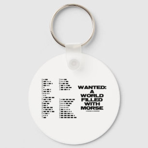 Gezocht: Een wereld vol morse (morse code) Sleutelhanger