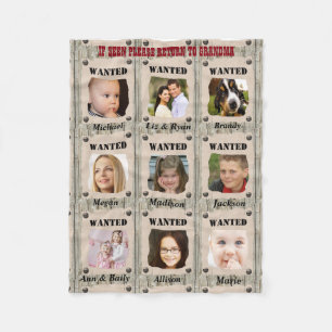 Gezocht gewild Poster, aangepaste foto Fleece Deken