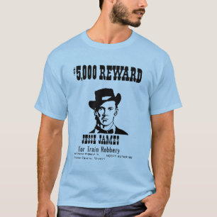 Gezocht Jesse James Old  Histical Blue T-shirt