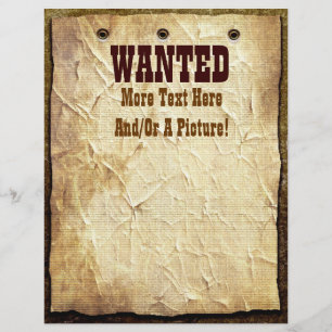 Gezocht Old West Theme Letterhead Stationery