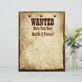 Gezocht Old West Theme Letterhead Stationery (Staand voorkant)