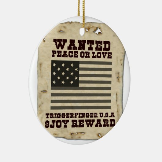 Gezocht, op vrede geïnspireerd tekstontwerp keramisch ornament (Rechts)