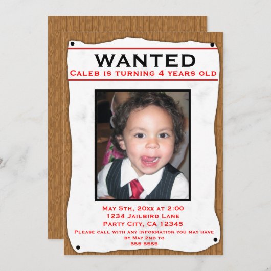 GEZOCHT Oude Westerne Fotoflyer feestuitnodiging Kaart (Voorkant / Achterkant)