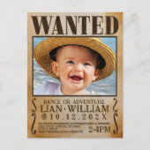 GEZOCHT! Piraten eerste verjaardagsfeestje Uitnodiging Briefkaart (Voorkant)