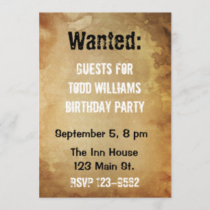 Gezocht Poster Birthday Uitnodiging