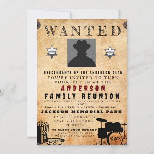 Gezocht Poster Familie reunion Barbeque Uitnodigin Kaart (Voorkant)