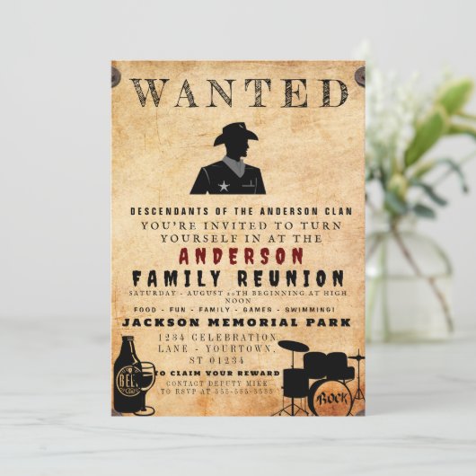 Gezocht Poster Familie reunion Barbeque Uitnodigin Kaart (Staand voorkant)