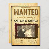 Gezocht Poster 💍 Western thema trouwfoto Kaart (Voorkant / Achterkant)