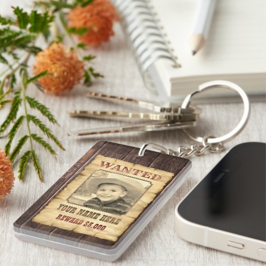 Gezocht Poster | Wilde West Foto Template K Sleutelhanger (Voorkant Rechts)