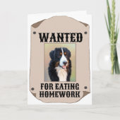 Gezocht voor het eten van huiswerk aangepaste hond kaart (Voorkant)