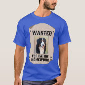 Gezocht voor het eten van huiswerk aangepaste hond t-shirt (Voorkant)