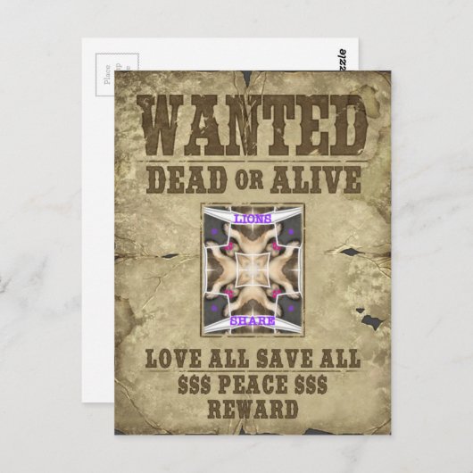 Gezocht Vrede, Liefde en Inspiratie: Verspreid Har Briefkaart (Voorkant / Achterkant)