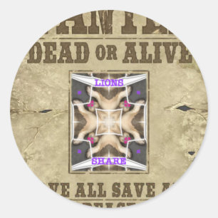 Gezocht Vrede, Liefde en Inspiratie: Verspreid Har Ronde Sticker