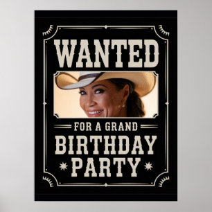 Gezocht Wilde Westen Western Land Foto Verjaardag Poster