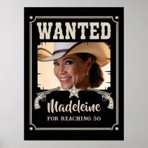 Gezocht Wilde Westen Westerse Grappige Foto Verjaa Poster
