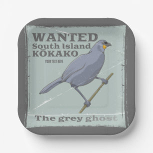 Gezocht Zuid-eiland Kokako Papieren Bordje