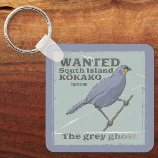 Gezocht Zuid-eiland Kokako Sleutelhanger (Voorkant)