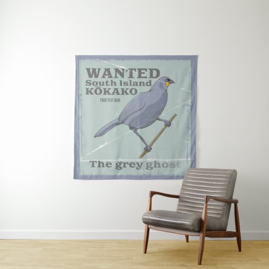 Gezocht Zuid-eiland Kokako Wandkleed (In situ)