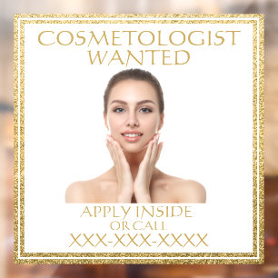 Gezochte Cosmetoloog Beautician personaliseren Raamsticker