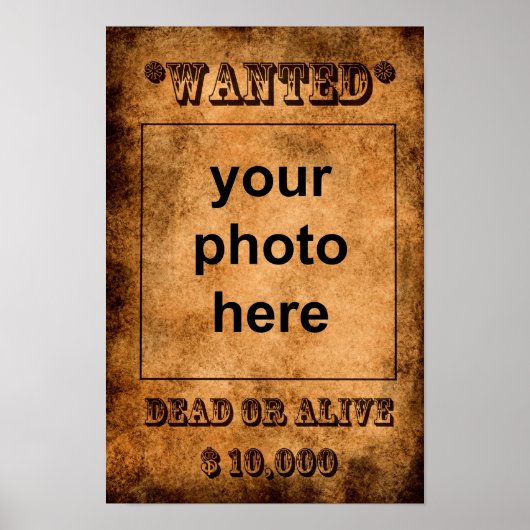"Gezochte, dode of levende" poster sjabloon (Voorkant)