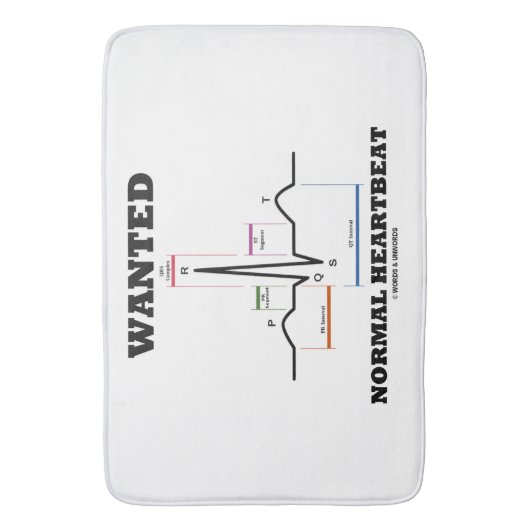 Gezochte normale hartslag Sinus Rhythm ECG EKG Badmat (Voorkant Verticaal)