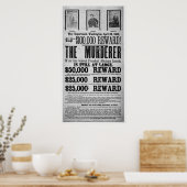 Gezochte Poster Lincoln Assassination Conspirators (Keuken)