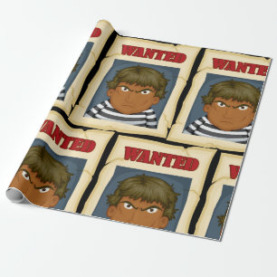 Gezochte Poster Ontsnapte Gevangene Crimineel Cadeaupapier