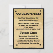 Gezochte Poster-uitnodigingen Fun Westerne Cowboy Kaart (Voorkant)