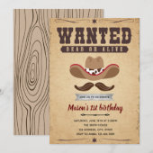 Gezochte rodeo verjaardagsfeest thema uitnodiging (Voorkant / Achterkant)