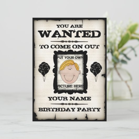 Gezochte uitnodigingen van het feest (Staand voorkant)