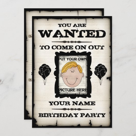 Gezochte uitnodigingen van het feest (Voorkant / Achterkant)