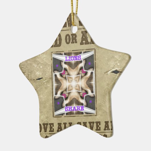 Gezochte vrede keramisch ornament (Links)