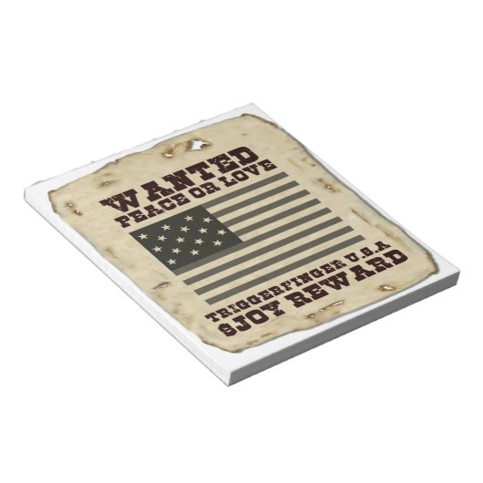 Gezochte vrede notitieblok (Schuin)