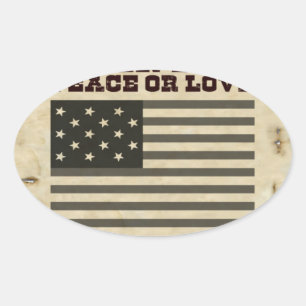 Gezochte vrede ovale sticker
