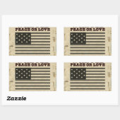 Gezochte vrede rechthoekige sticker (Vel)