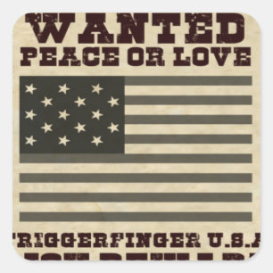 Gezochte vrede vierkante sticker