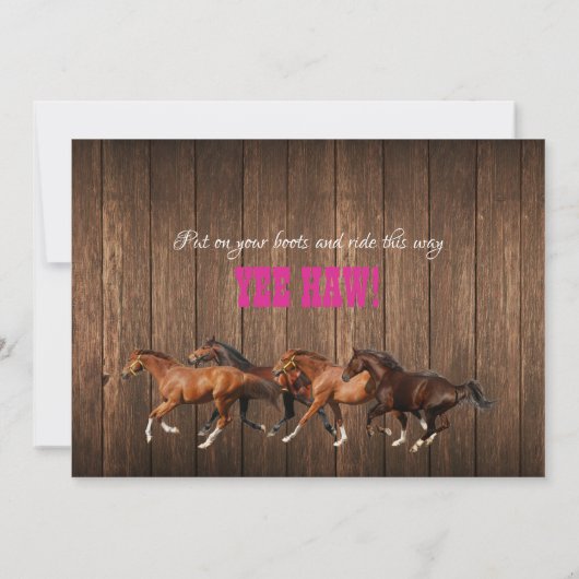 Gezochte Western Cowgirl Uitnodiging (Achterkant)