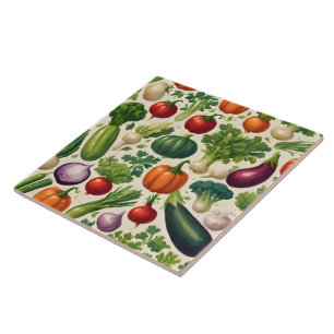 Gezond eten Happy Vegetables Trendy Collectie Tegeltje