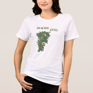 Gezond eten T-shirt met grappige inscriptie