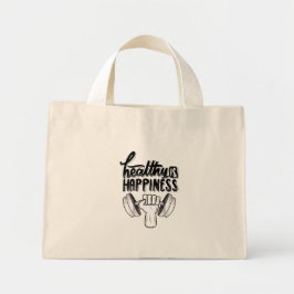 Gezond geluk is Gym Motivatie Ontwerp Mini Tote Bag