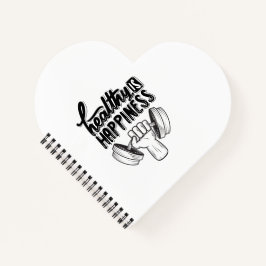 Gezond geluk is Gym Motivatie Ontwerp Notitieboek