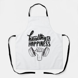 Gezond geluk is Gym Motivatie Ontwerp Schort