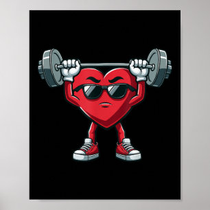 Gezond hart- en vaatziekten bewustzijn gewichtheff poster