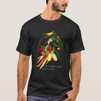Gezond leven met fruit en veger gelukkiger leven V T-shirt