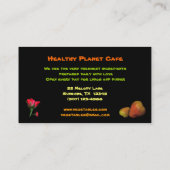 Gezond restaurant voor voedsel visitekaartje (Achterkant)
