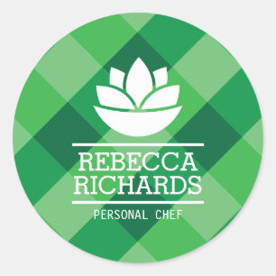 Gezond Salade Groenten Catering Logo Groen Ronde Sticker