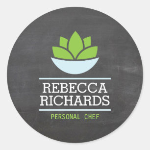 Gezond Salade Groenten Catering Logo Krijtbord Ronde Sticker