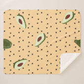 Gezond voedsel. Naadloos avocado-patroon, avocado Sherpa Deken (Voorkant (horizontaal))